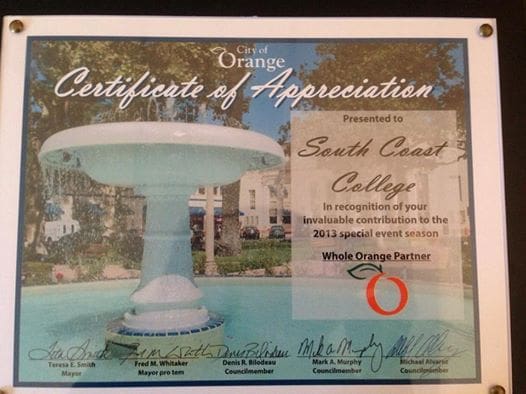 City of Orange Plaque